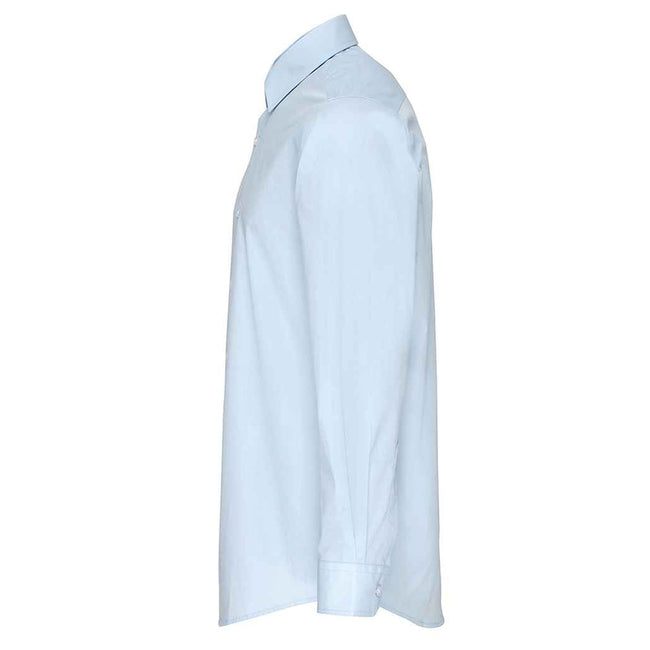 Light Blue - Side - Premier Supreme Heavier Weight Poplin Long Sleeve Work Shirt