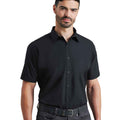 Black - Side - Premier Mens Supreme Heavy Poplin Short Sleeve Work Shirt