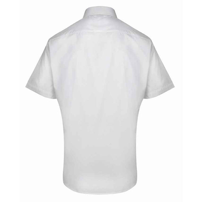 White - Back - Premier Mens Supreme Heavy Poplin Short Sleeve Work Shirt