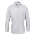 Silver - Front - Premier Mens Signature Oxford Long Sleeve Work Shirt