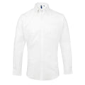 White - Front - Premier Mens Signature Oxford Long Sleeve Work Shirt