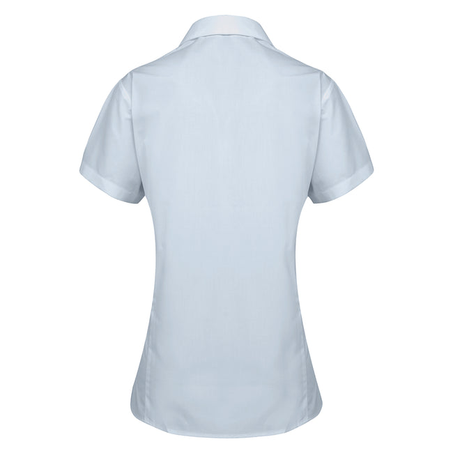 Light Blue - Back - Premier Womens-Ladies Supreme Heavy Poplin Short Sleeve Work Shirt