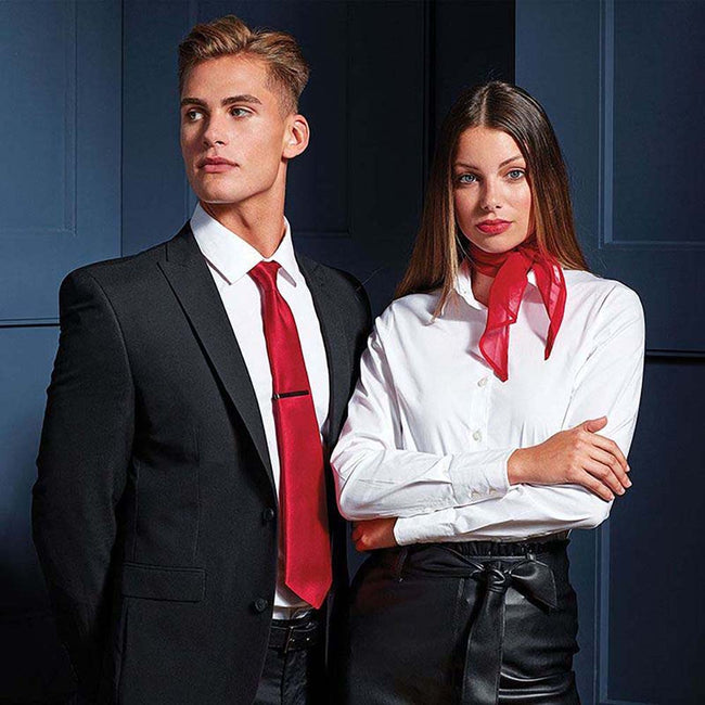 Red - Pack Shot - Premier Ladies-Womens Work Chiffon Formal Scarf