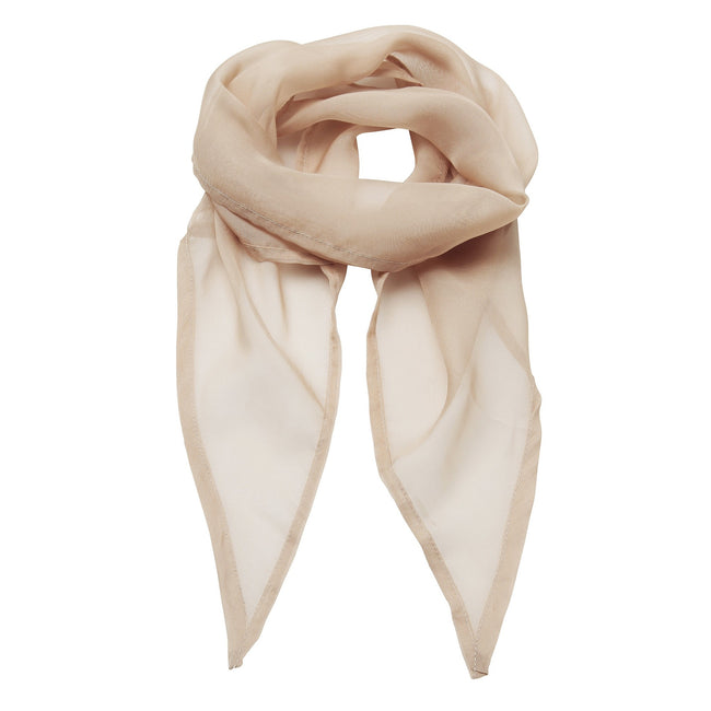 Natural - Front - Premier Ladies-Womens Work Chiffon Formal Scarf