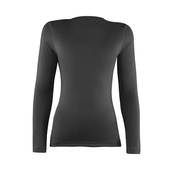 Black - Back - Rhino Womens-Ladies Sports Baselayer Long Sleeve
