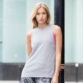Heather Grey - Back - SF Womens-Ladies High Neck Sleeveless Vest - Top