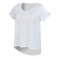 White - Front - SF Womens-Ladies Plain Short Sleeve T-Shirt With Drop Detail