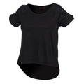 Black - Front - SF Womens-Ladies Plain Short Sleeve T-Shirt With Drop Detail