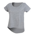 Heather Grey - Front - SF Womens-Ladies Plain Short Sleeve T-Shirt With Drop Detail
