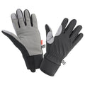 Black- Grey - Front - Spiro Unisex Non Slip Long Sports Gloves