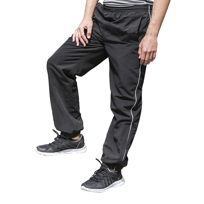 Black- White piping - Lifestyle - Tombo Teamsport Kids Start Line Track Sports Training Bottoms - Pants