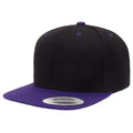 Black-Purple - Front - Yupoong Mens The Classic Premium Snapback 2-Tone Cap