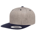 Heather Grey-Navy - Front - Yupoong Mens The Classic Premium Snapback 2-Tone Cap