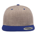 Heather-Royal Blue - Side - Yupoong Mens The Classic Premium Snapback 2-Tone Cap