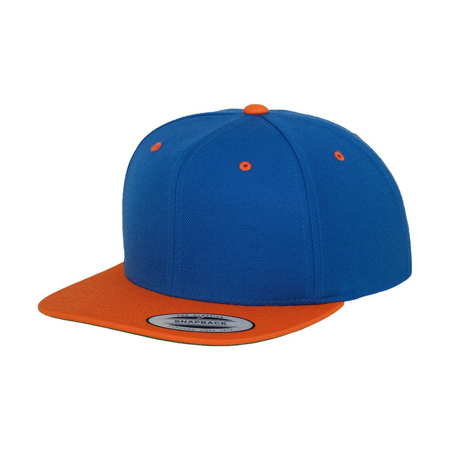 Royal Blue-Orange - Front - Yupoong Mens The Classic Premium Snapback 2-Tone Cap