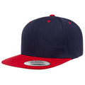 Navy-Red - Front - Yupoong Mens The Classic Premium Snapback 2-Tone Cap