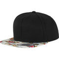 Black-Floral Mint - Front - Yupoong Mens Fashion Print Premium Snapback Cap