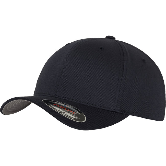 Dark Navy - Front - Yupoong Mens Flexfit Fitted Baseball Cap