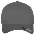 Grey - Back - Yupoong Mens Flexfit Fitted Baseball Cap