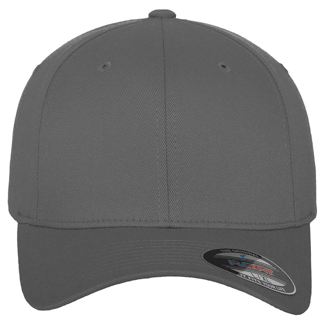 Grey - Back - Yupoong Mens Flexfit Fitted Baseball Cap