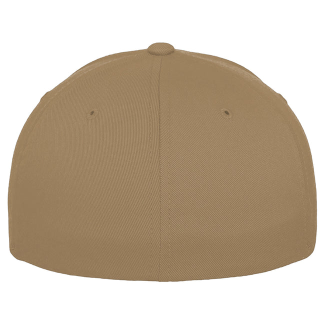 Khaki - Side - Yupoong Mens Flexfit Fitted Baseball Cap