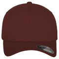 Maroon - Back - Yupoong Mens Flexfit Fitted Baseball Cap