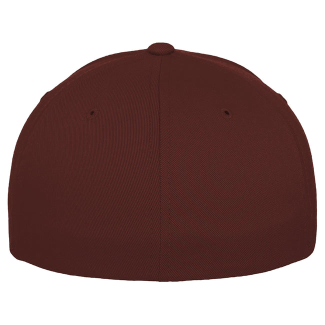 Maroon - Side - Yupoong Mens Flexfit Fitted Baseball Cap