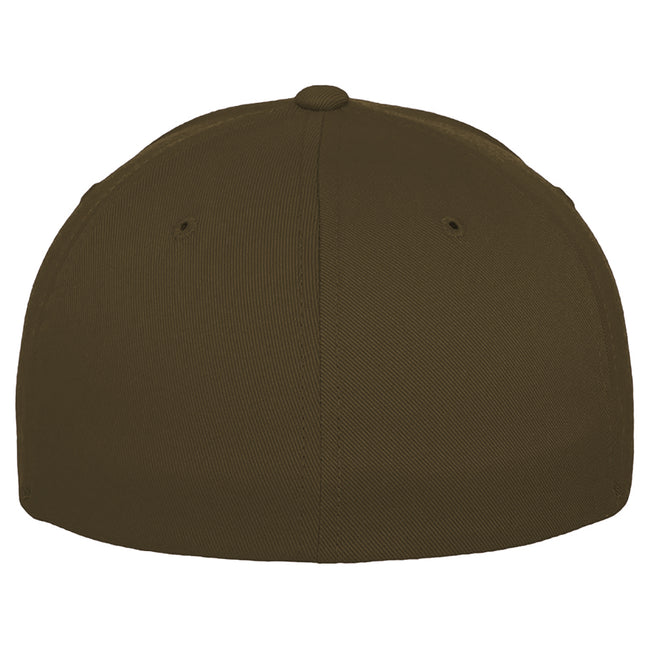 Olive - Side - Yupoong Mens Flexfit Fitted Baseball Cap