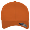 Orange - Back - Yupoong Mens Flexfit Fitted Baseball Cap