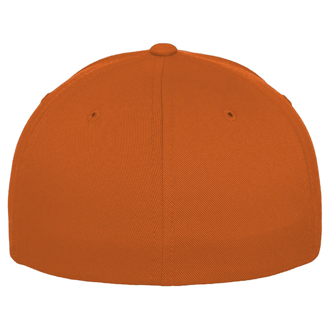 Orange - Side - Yupoong Mens Flexfit Fitted Baseball Cap