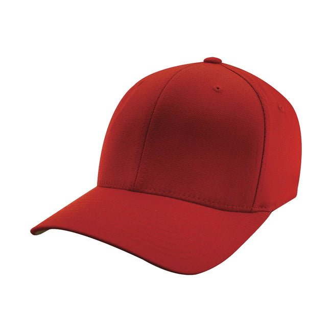 Red - Front - Yupoong Mens Flexfit Fitted Baseball Cap