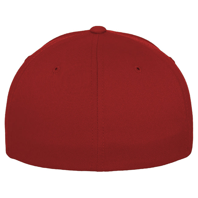 Red - Side - Yupoong Mens Flexfit Fitted Baseball Cap