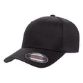 Black-Black - Front - Yupoong Mens Flexfit Fitted Baseball Cap