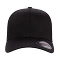 Black-Black - Back - Yupoong Mens Flexfit Fitted Baseball Cap