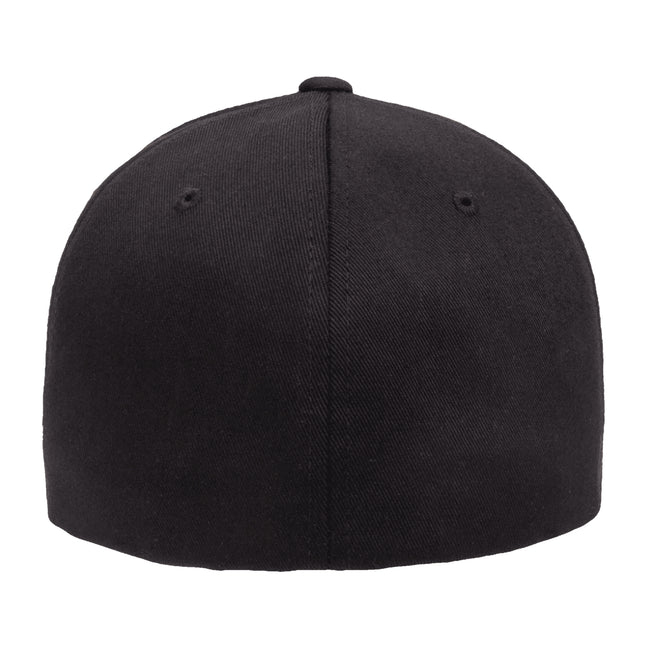 Black-Black - Side - Yupoong Mens Flexfit Fitted Baseball Cap