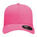Dark Pink - Back - Yupoong Mens Flexfit Fitted Baseball Cap