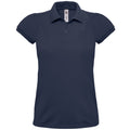 Navy - Front - B&C Womens-Ladies Heavymill Cotton Short Sleeve Polo Shirt