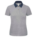 Denim- Heather Grey - Front - B&C Denim Womens-Ladies Forward Short Sleeve Polo Shirt