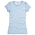 Pale Blue - Front - Bella + Canvas Womens-Ladies Sheer Mini Rib Crew Neck T-Shirt