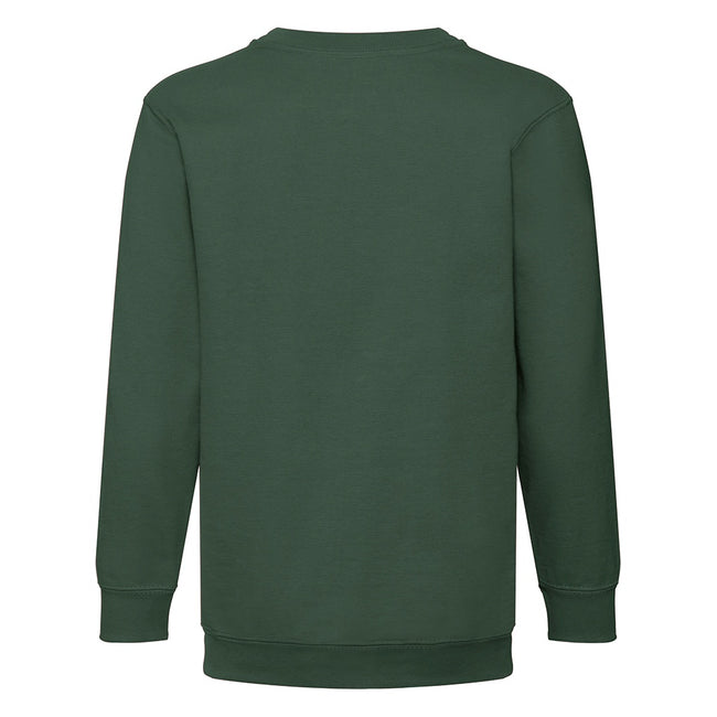 Bottle Green - Back - Fruit Of The Loom Kids Unisex Classic 80-20 Set-In Sweatshirt