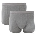 Light Grey Marl - Front - Fruit Of The Loom Mens Classic Shorty Cotton Rich Boxer Shorts (Pack Of 2)