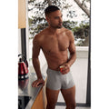 Light Grey Marl - Back - Fruit Of The Loom Mens Classic Shorty Cotton Rich Boxer Shorts (Pack Of 2)