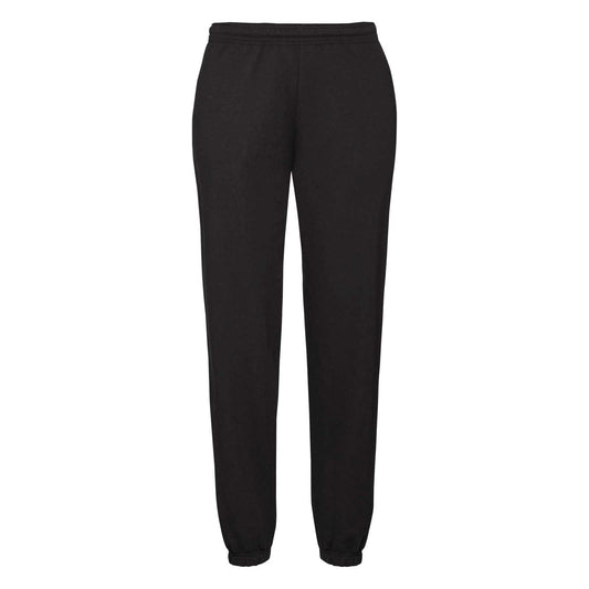 Black - Front - Fruit Of The Loom Mens Premium 70-30 Elasticated Jog Pants - Jogging Bottoms