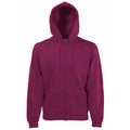 Burgundy - Front - Fruit Of The Loom Mens Premium 70-30 Hooded Zip-Up Sweatshirt - Hoodie