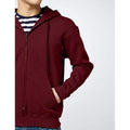 Burgundy - Side - Fruit Of The Loom Mens Premium 70-30 Hooded Zip-Up Sweatshirt - Hoodie
