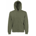 Classic Olive - Front - Fruit Of The Loom Mens Premium 70-30 Hooded Zip-Up Sweatshirt - Hoodie
