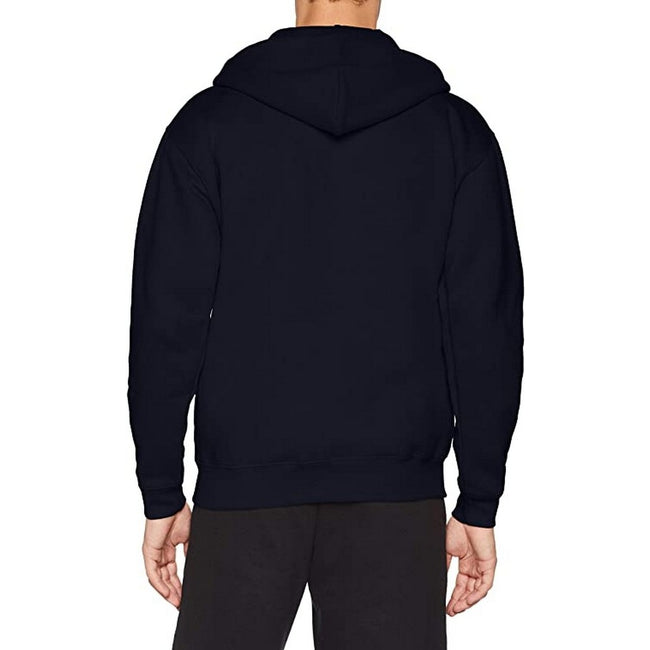Deep Navy - Back - Fruit Of The Loom Mens Premium 70-30 Hooded Zip-Up Sweatshirt - Hoodie