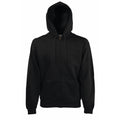 Black - Front - Fruit Of The Loom Mens Premium 70-30 Hooded Zip-Up Sweatshirt - Hoodie