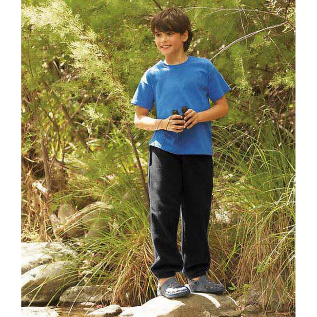 Black - Back - Fruit Of The Loom Kids Unisex Premium 70-30 Jog Pants - Jogging Bottoms