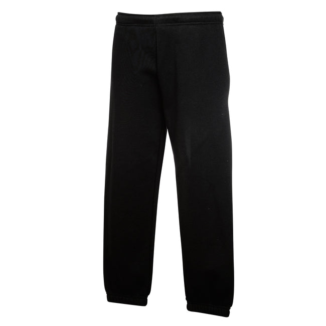 Black - Side - Fruit Of The Loom Kids Unisex Premium 70-30 Jog Pants - Jogging Bottoms